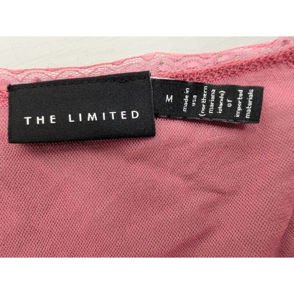 The Limited Mesh Top Women's M Flare Sleeves Embellished Rhinestone V-Neck Y2K‎ - Picture 2 of 13